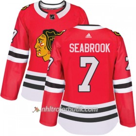 Dame Ishockey Chicago Blackhawks Tröja Brent Seabrook 7 Adidas 2017-2018 Röd Authentic